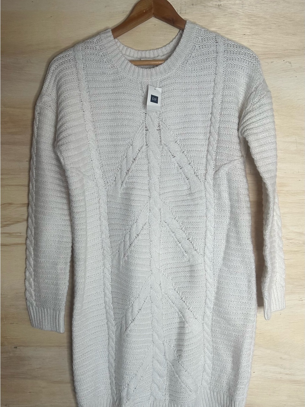GAP Cable Knit Sweater Dress Cream Size Small NWT
